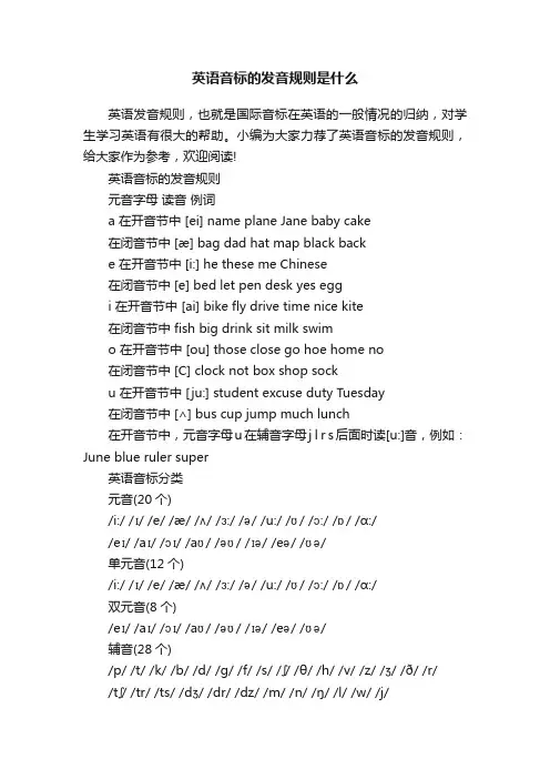 英语音标的发音规则是什么