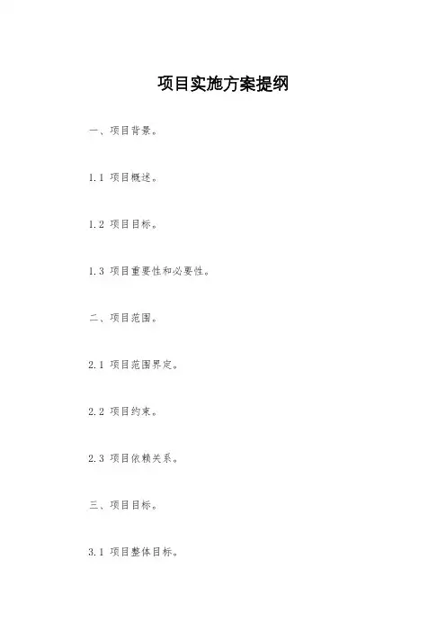 项目实施方案提纲