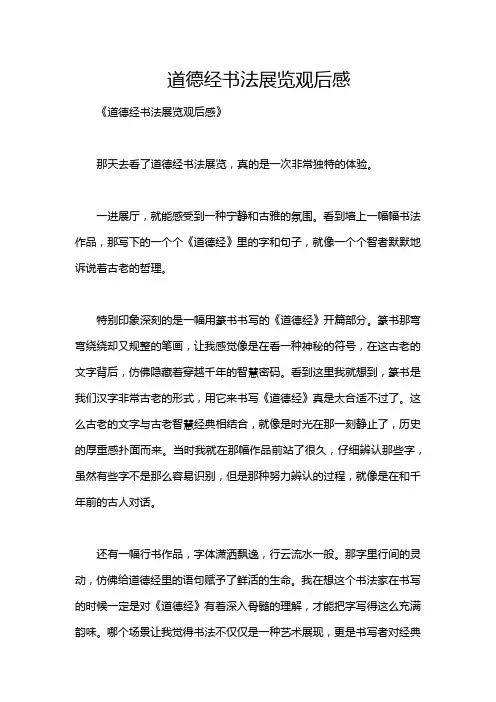 道德经书法展览观后感