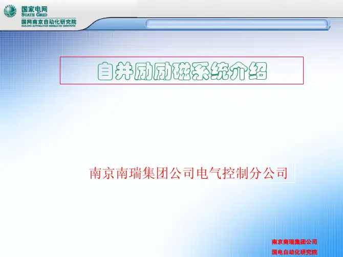 自并励励磁系统介绍-南瑞