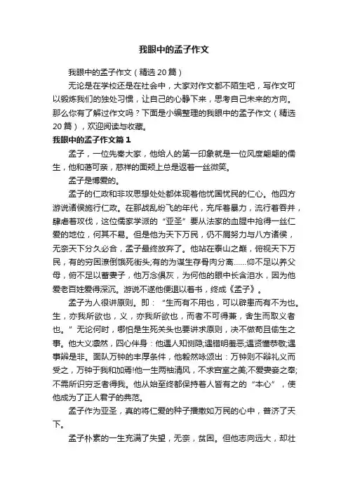 我眼中的孟子作文