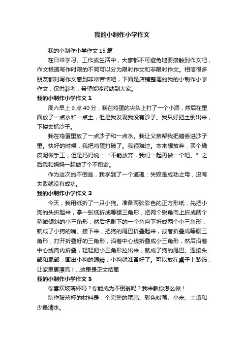 我的小制作小学作文