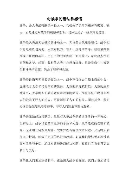 对战争的看法和感悟