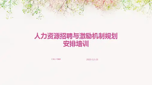 人力资源招聘与激励机制规划安排培训ppt