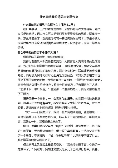 什么牵动我的情思半命题作文
