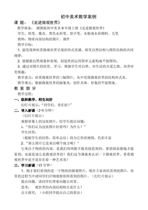 《走进微观世界》教案