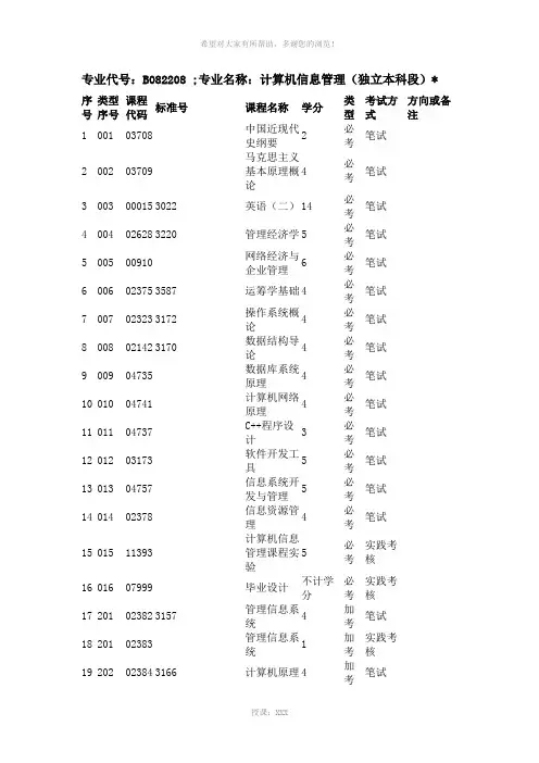 计算机信息管理-中山大学