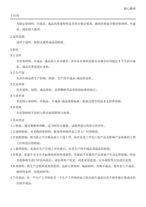 产品检验控制程序