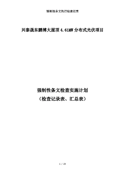 强制性条文执行检查记录