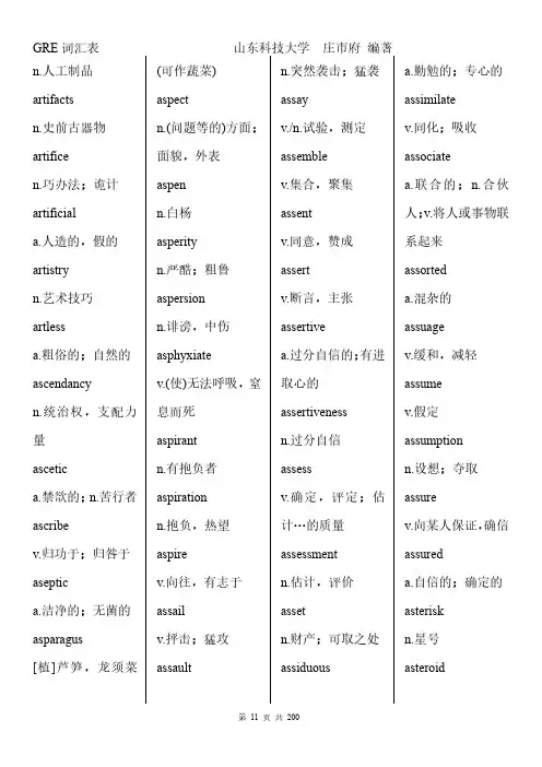 GRE词汇表011
