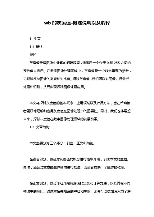 wb的灰度值-概述说明以及解释