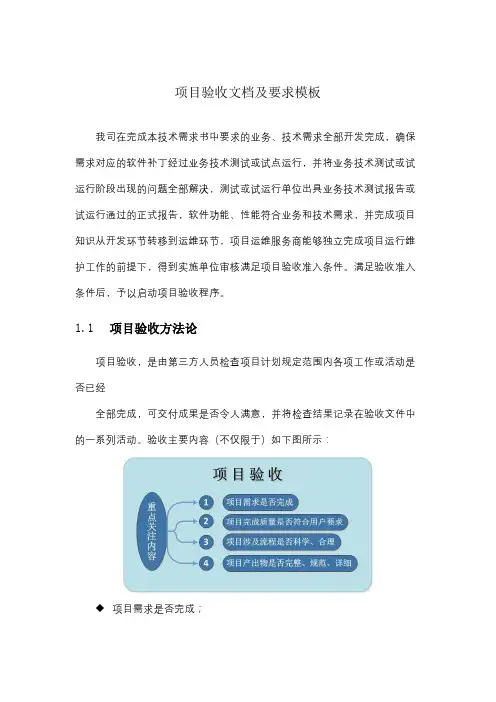 项目验收文档及要求模板