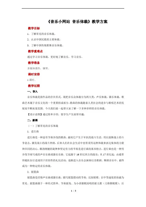 《音乐体裁》示范教案