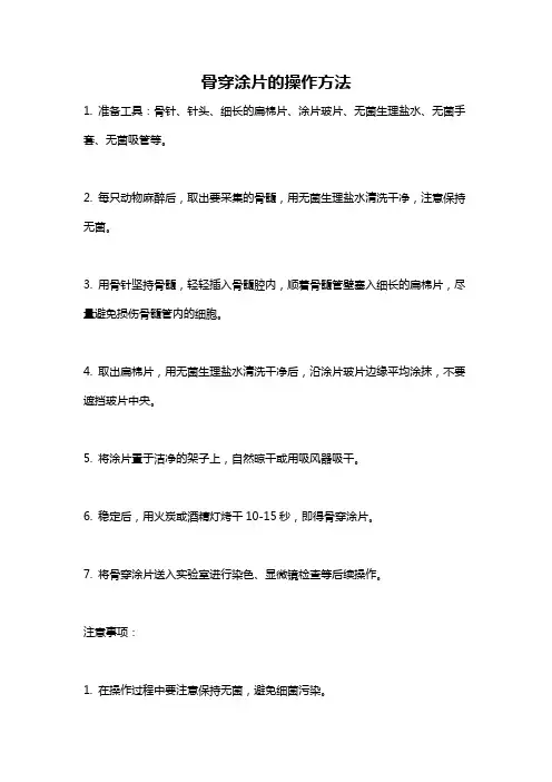 骨穿涂片的操作方法