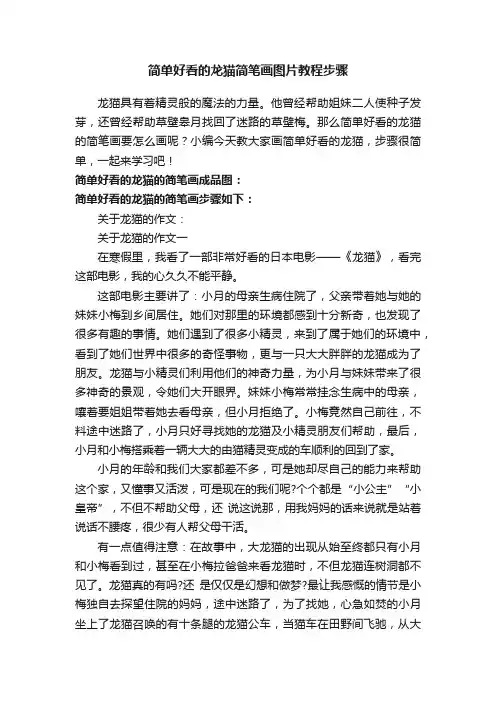 简单好看的龙猫简笔画图片教程步骤