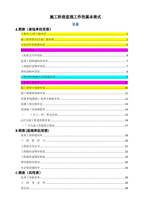 工程报验表格样板(全版)