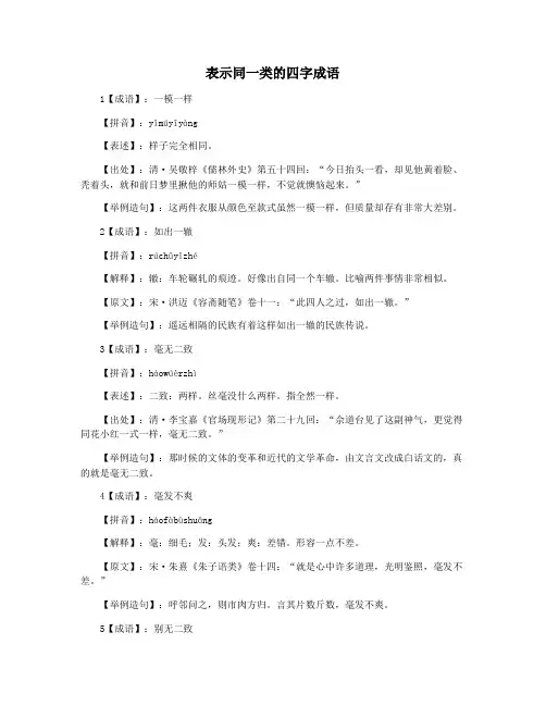 表示同一类的四字成语