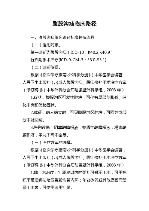 腹股沟疝临床路径