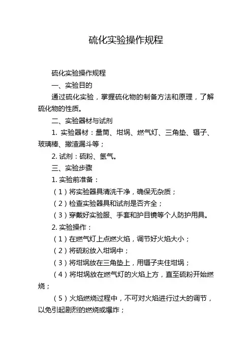 硫化实验操作规程
