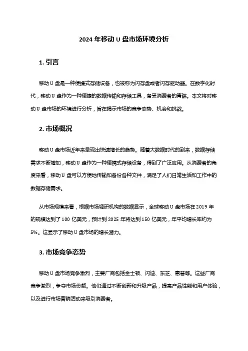 2024年移动U盘市场环境分析