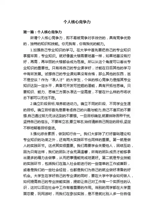 个人核心竞争力