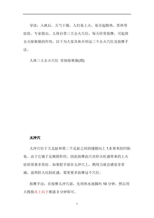 2020年整理人体三大去火穴位.doc