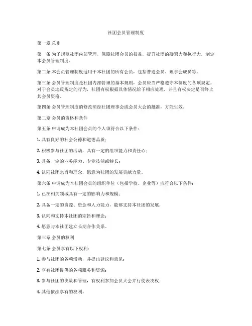 社团会员管理制度
