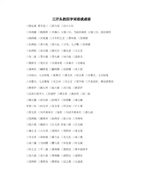 三开头的四字词语或成语