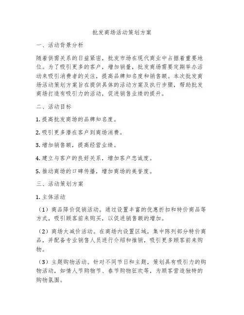 批发商场活动策划方案