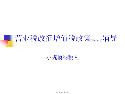 纯地税小规模纳税人培训最终版(PPT)