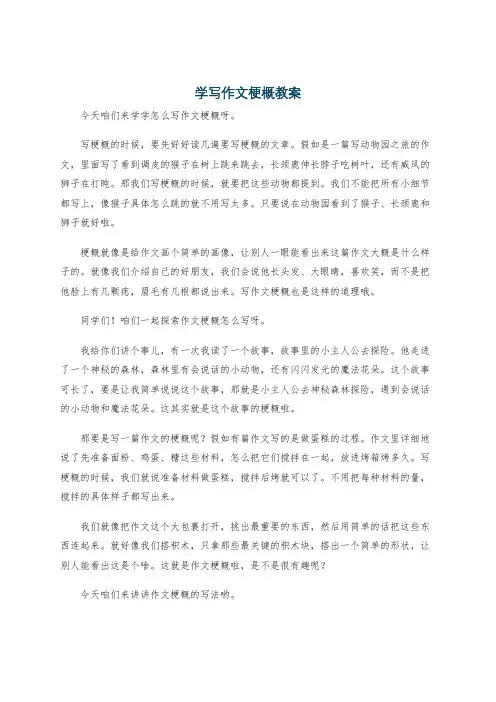学写作文梗概教案