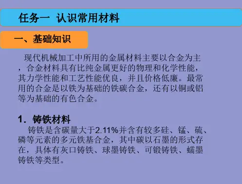 车工实训课-(1)认识常用材料(2)