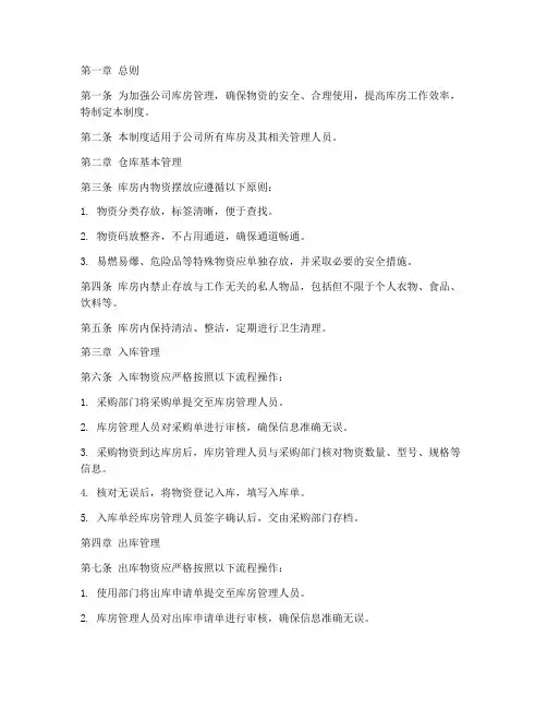 小公司的库房管理制度