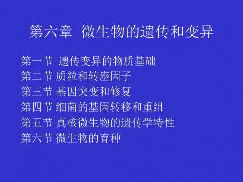 微生物学-第六章微生物的遗传-PPT精选文档
