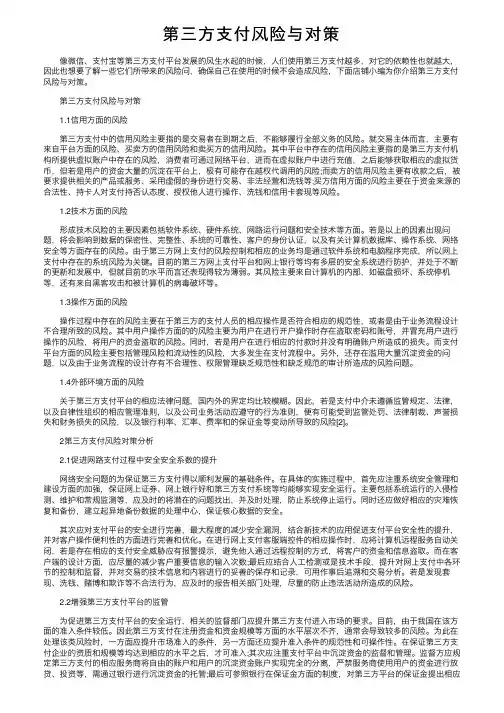 第三方支付风险与对策