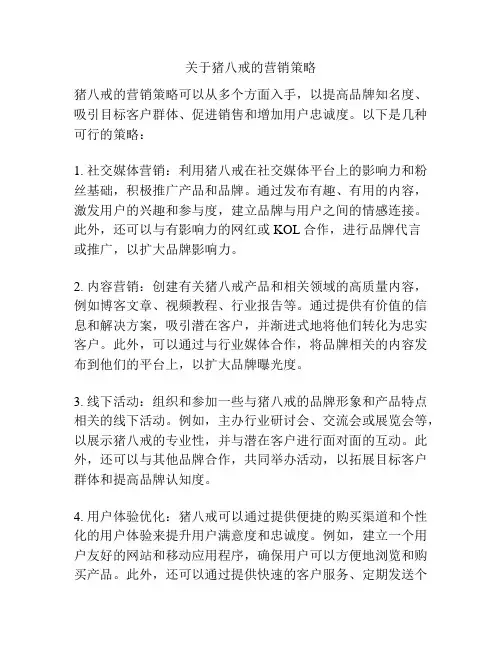 关于猪八戒的营销策略