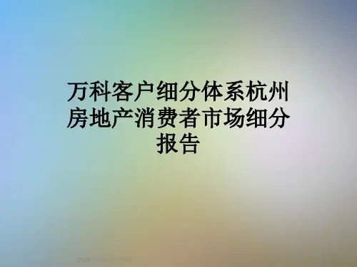 万科客户细分体系杭州房地产消费者市场细分报告