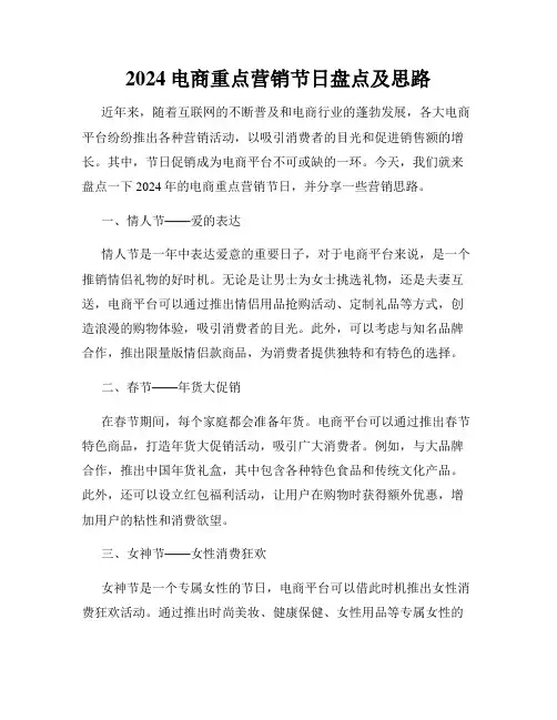 2024电商重点营销节日盘点及思路