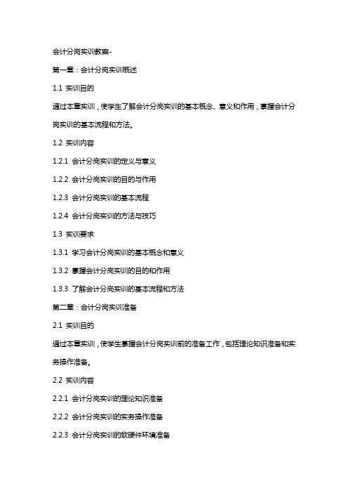 会计分岗实训教案