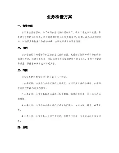 业务检查方案
