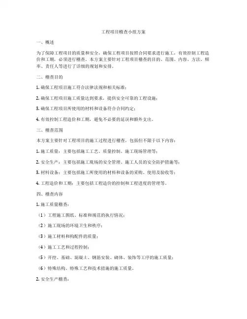 工程项目稽查小组方案