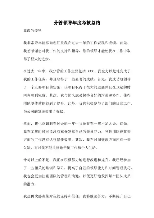 分管领导年度考核总结