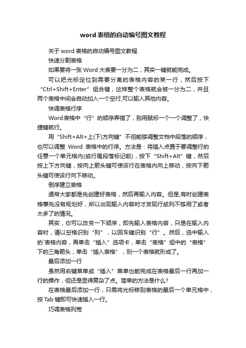 word表格的自动编号图文教程