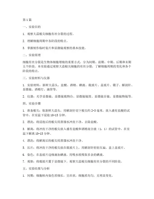 生物大蒜根尖实验报告(3篇)