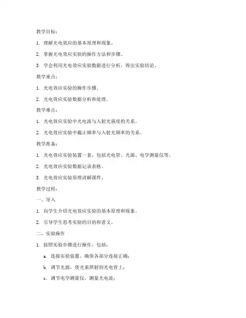 大学物理实验操作类教案