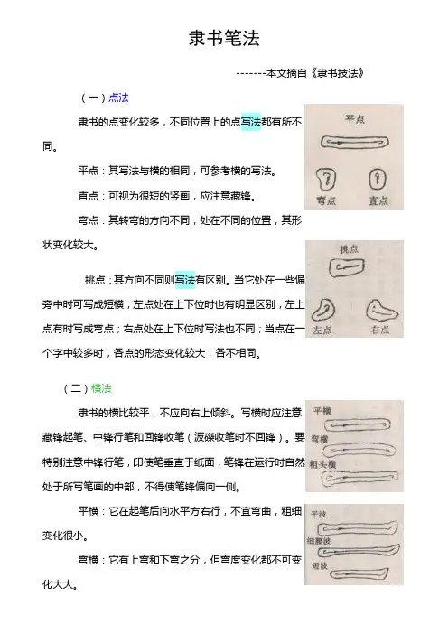 隶书笔法解答