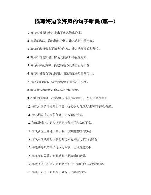 描写海边吹海风的句子唯美(精选2篇)