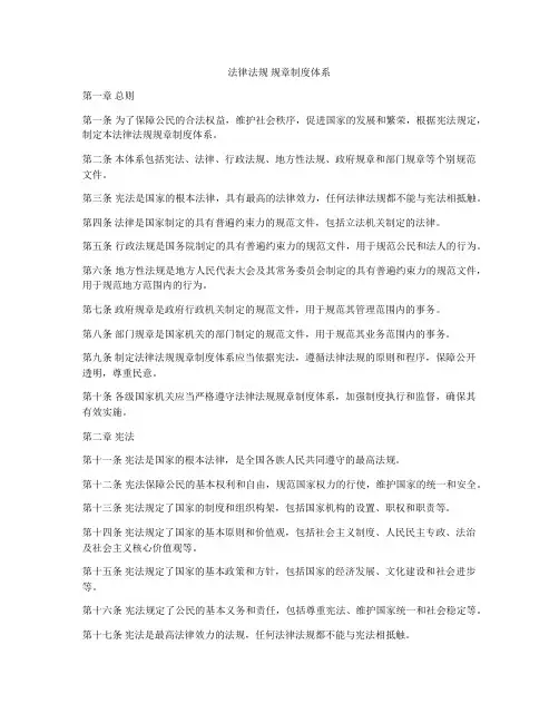 法律法规 规章制度体系