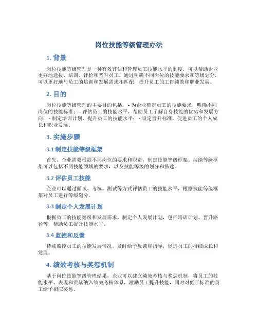 岗位技能等级管理办法