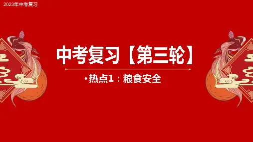 热点1 粮食安全-2023年中考地理三轮热点复习课件